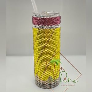 Rhinestone pencil teacher gift. 20oz double walled stainless steel tumbler